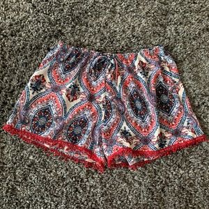 Boho Style Patterned Shorts Size Medium